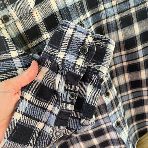 Jachs Men's Blue Plaid Flannel Long Sleeve Button Down Shirt Size L - Picture 4 of 9